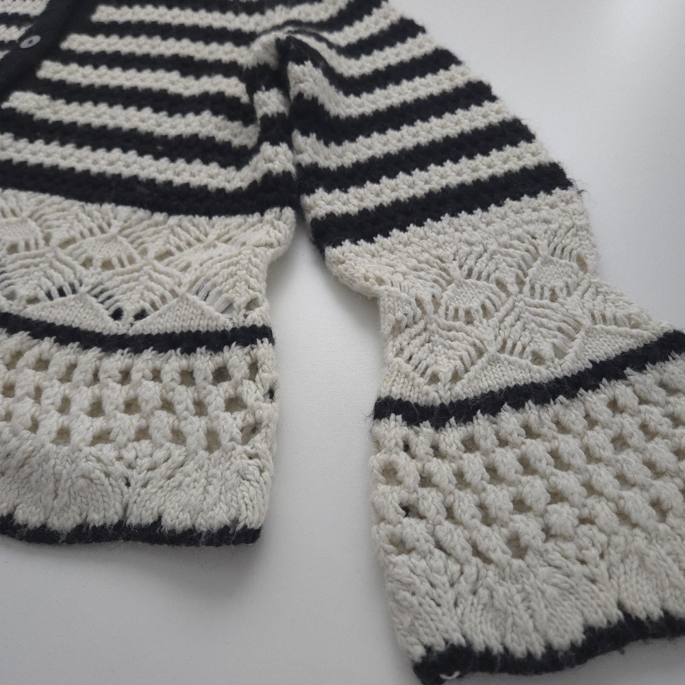 Zara Girls Knitwear Striped Crochet Sweater size 11-12 - Picture 9 of 15